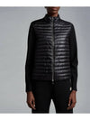 Women's High Neck Wool Padded Cardigan Black - MONCLER - BALAAN 2