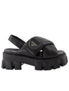 Monolith Padded Nappa Leather Sandals Black - PRADA - BALAAN 2