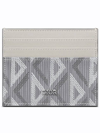 CD Diamond Canvas Card Wallet Grey - DIOR - BALAAN 1