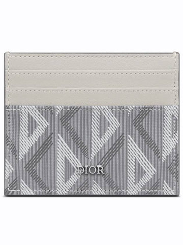 CD Diamond Canvas Card Wallet Grey - DIOR - BALAAN 1