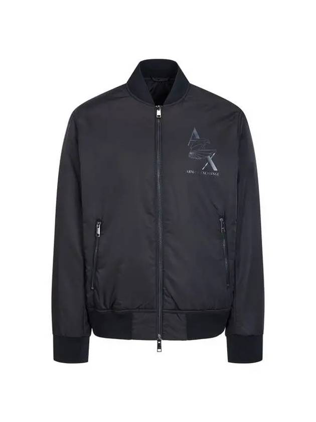 Men s Big Logo Padded Bomber Jacket Black 270868 - ARMANI EXCHANGE - BALAAN 1