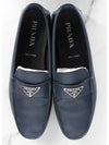 Triangle logo leather loafer navy 9 5 285 - PRADA - BALAAN 9