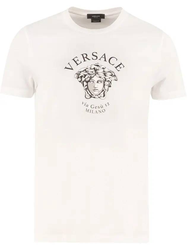 Men's Medusa Logo Printing Short Sleeve T-Shirt White - VERSACE - BALAAN 1