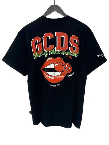 Cherry Club Short Sleeve T-Shirt Black - GCDS - BALAAN 1