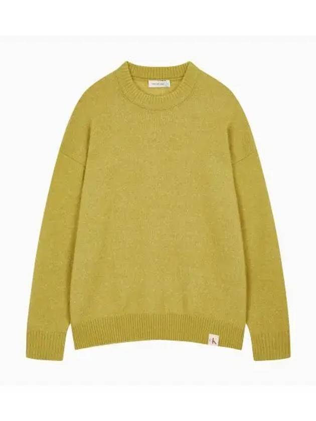 Relax Fit Alpaca Knit Top Mustard - CALVIN KLEIN - BALAAN 2