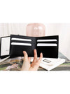 GG Signature Web Leather Half Wallet Black - GUCCI - BALAAN 4