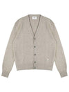 Heart Logo V-Neck Cashmere Cardigan Heather Champagne - AMI - BALAAN 2