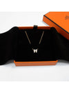 Mini Pop H Pendant Rose Gold & Blanc - HERMES - BALAAN 4