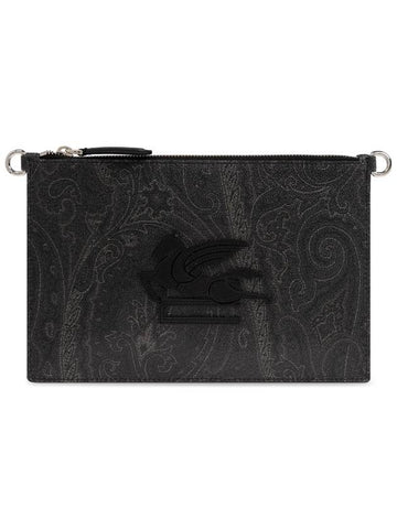 Etro Shoulder Bag With Logo-shaped Patch, Men's, Black - ETRO - BALAAN 1