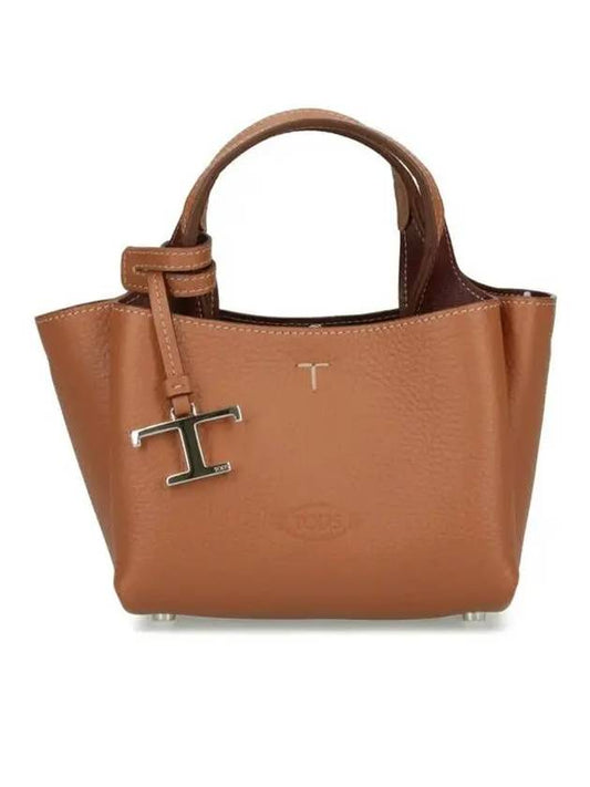 Micro Leather Tote Bag Brown - TOD'S - BALAAN 2