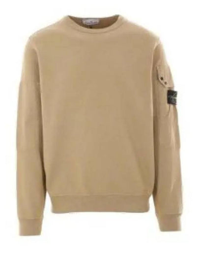 Brushed Organic Cotton Fleece Sweatshirt Beige - STONE ISLAND - BALAAN 2