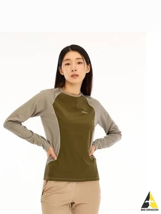 MERRELL WOMEN Round Neck Windproof T Shirt KHAKI - MERRYMOTIVE - BALAAN 1