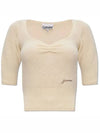 Logo Knit Top Ivory - GANNI - BALAAN 2