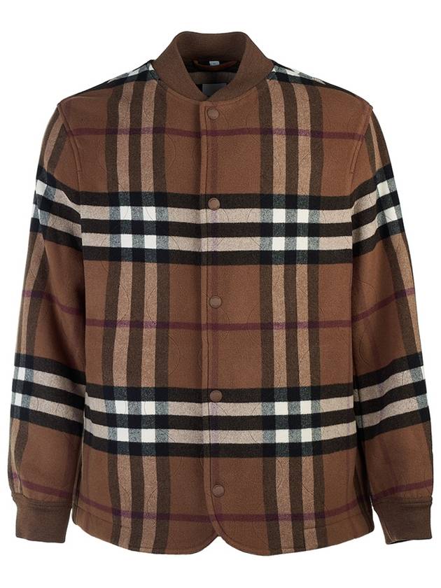 Quilted Check Wool Blend Bomber Jacket Dark Birch Brown - BURBERRY - BALAAN 2