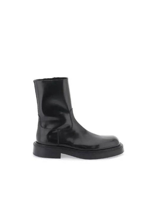 Round Toe Calfskin Ankle Boots Black - SALVATORE FERRAGAMO - BALAAN 2