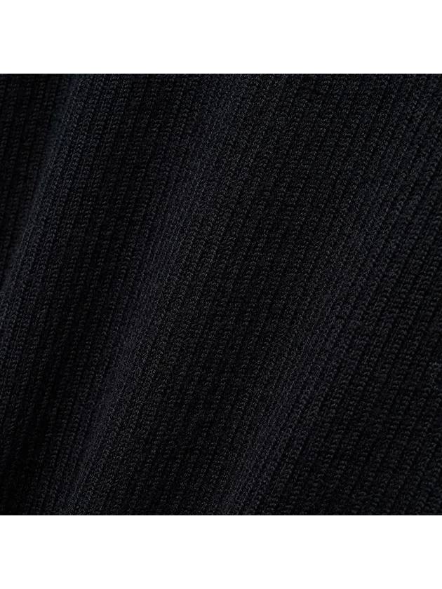 Micro ribbed square neck knit black - NOIRER - BALAAN 7