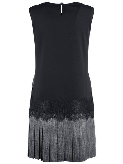 Alberta Ferretti Black Dress With Lace And Pleated Skirt - ALBERTA FERRETTI - BALAAN 2