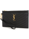 Cassandre Matelasse Large Zipped Clutch Bag Black - SAINT LAURENT - BALAAN 3