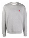 Small Heart Logo Sweatshirt Grey - AMI - BALAAN 2