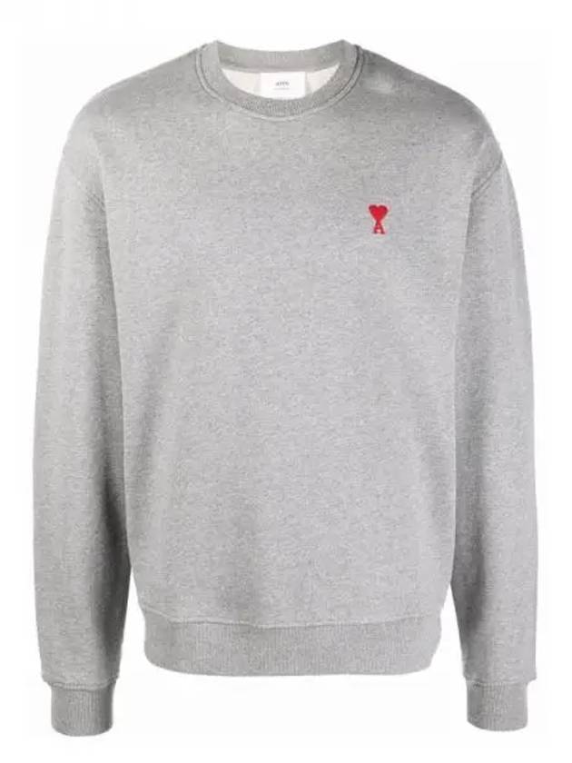 Small Heart Logo Sweatshirt Grey - AMI - BALAAN 2