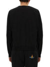 Embroidered Logo Cotton Sweatshirt Black - VIVIENNE WESTWOOD - BALAAN 4