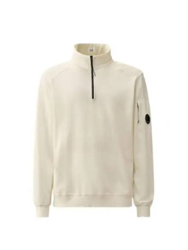 Light Fleece Half Zip-Up Sweatshirt White - CP COMPANY - BALAAN 2