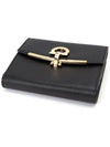 Gancini Leather Half Wallet Black - SALVATORE FERRAGAMO - BALAAN 4