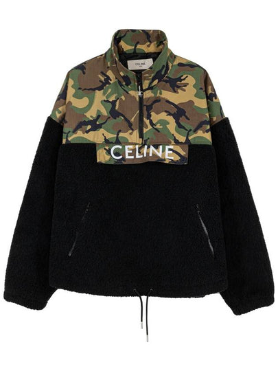 Bi-Material Jacket Black Camouflage - CELINE - BALAAN 2