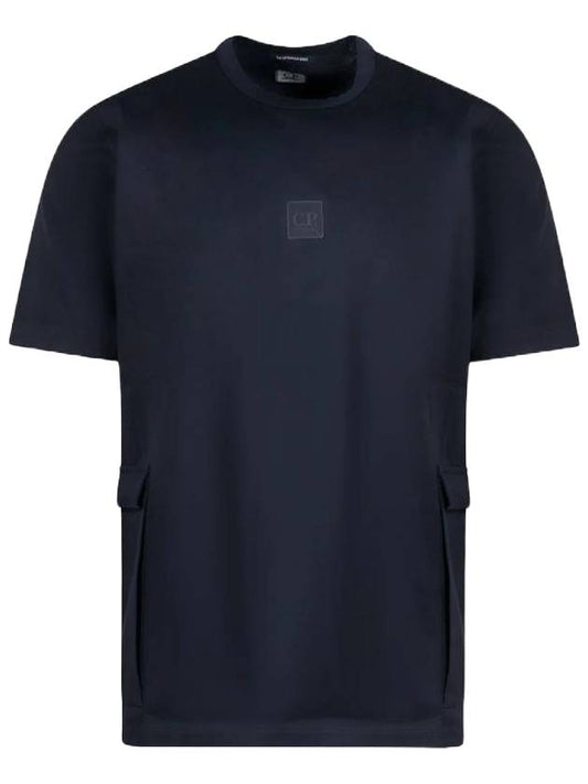 Metropolis Pocket Jersey Short Sleeve T-Shirt Navy - CP COMPANY - BALAAN 1