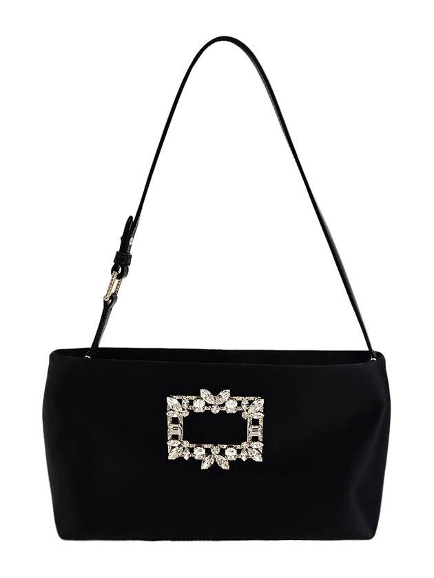 Night Lily Broche Vivier Buckle Satin Mini Shoulder Bag Black - ROGER VIVIER - BALAAN 2