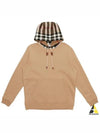 Check Cotton Blend Hoodie Camel Beige - BURBERRY - BALAAN 2