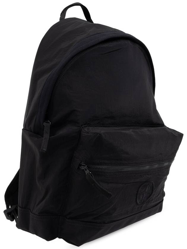 Stone Island Backpack With Logo, Men's, Black - STONE ISLAND - BALAAN 4