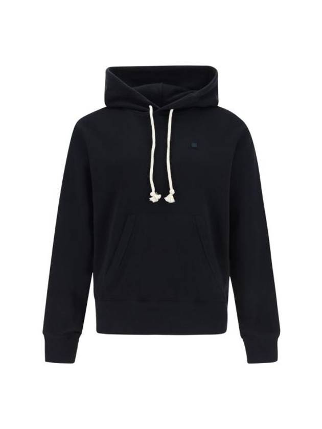 Small Logo Patch Hoodie Black - ACNE STUDIOS - BALAAN 1