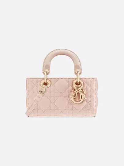 Lady D Joy Cannage Lambskin Micro Tote Bag Powder Pink - DIOR - BALAAN 2