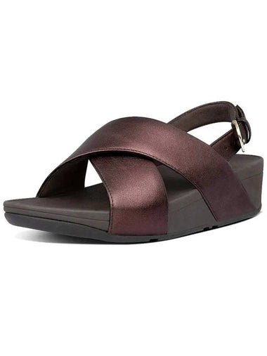 Lulu Cross Backstrap Sandals Chocolate Metallic K03 806 Women's Sandals - FITFLOP - BALAAN 1