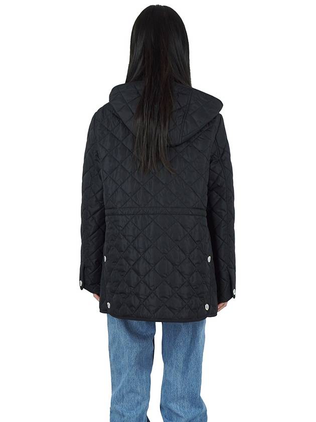 Diamond Quilted Long Nylon Jacket Black - BURBERRY - BALAAN 8