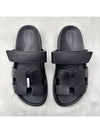 24 Years Women s Chypre Slippers Leather Sandals Black lux240617 - HERMES - BALAAN 4