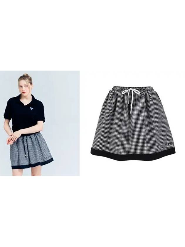 Golf Tennis Checked Flare Skirt Black - AVAVE - BALAAN 3