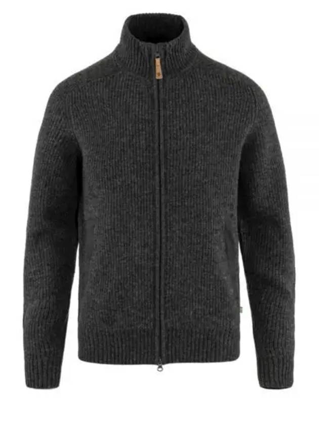 Men's Ovik Knit Zip Cardigan Dark Grey - FJALL RAVEN - BALAAN 2