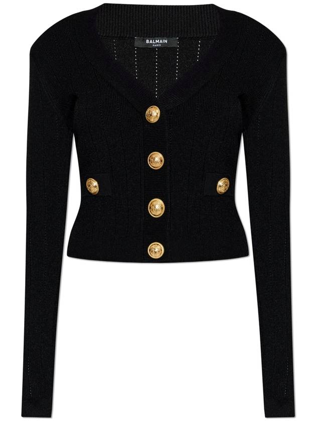 Balmain Cardigan With V-neck, Women's, Black - BALMAIN - BALAAN 1