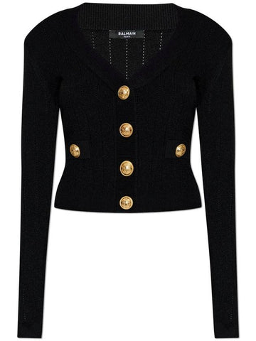 Balmain Cardigan With V-neck, Women's, Black - BALMAIN - BALAAN 1