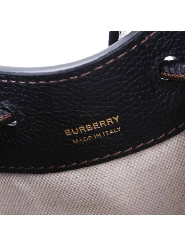 Mini Grainy Leather TB Bucket Bag Black - BURBERRY - BALAAN.