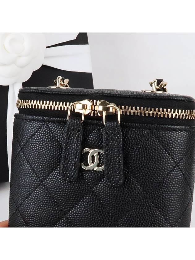 Classic Gold Hardware Small Grained Calfskin Cross Bag Black - CHANEL - BALAAN 7