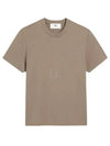 Tone On Tone Heart Logo Organic Cotton Short Sleeve T-Shirt Brown - AMI - BALAAN 2