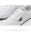 Downtown Perforated Leather Low Top Sneakers White - PRADA - BALAAN 4