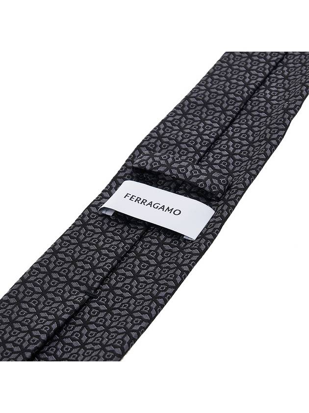 Ferragamo Men's Silk Jacquard Tie 35 0943 F NERO 0768435 - SALVATORE FERRAGAMO - BALAAN 7