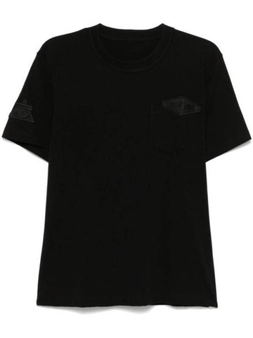 Gonz Patch Crew Neck Short Sleeve T-Shirt Black - SACAI - BALAAN 1