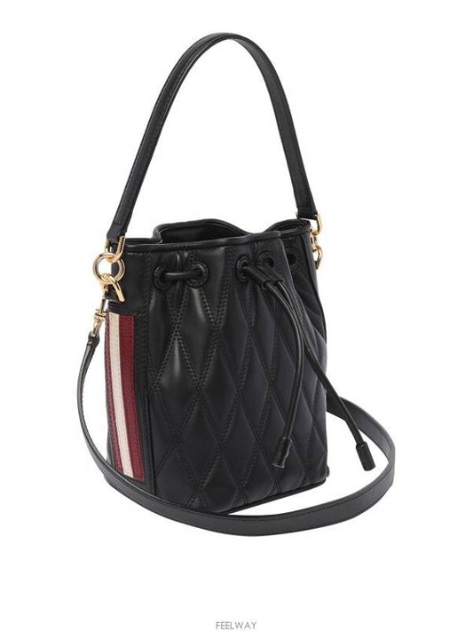 Donae Leather Bucket Bag Black - BALLY - BALAAN 2