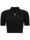 Crop Rib Knit Top Black - COURREGES - BALAAN 2