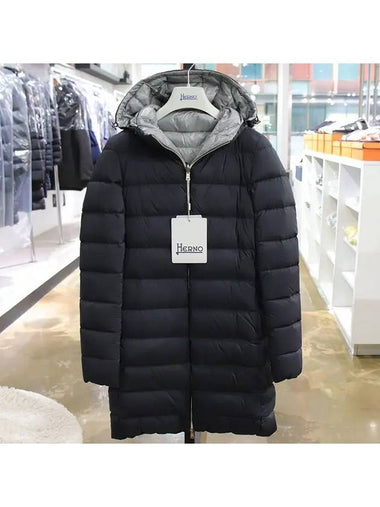 Double-sided down long padded jacket PI0531D black_silver - HERNO - BALAAN 1